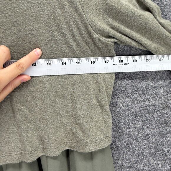 Soft Surroundings Dress Women PS Petite Gray Shift Midi Lined Rayon Long Sleeve - Picture 5 of 6